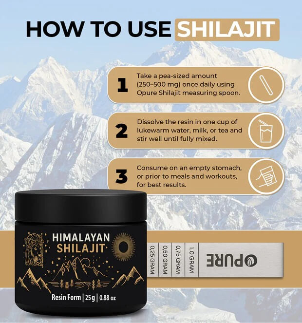 Pure Himalayan Shilajit Resin - Free Shilajit Spoon!